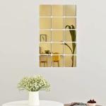 Square Shaped Acrylic Mirror Wall Stickers (12 Pcs)