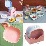 10pcs Multi-function Spit Bone Dish Household Food Grade Plastic Spit Bone Dish Round Square Set Dining Table Garbage Plate