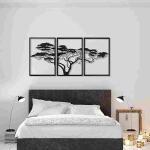 3 Pec Set Tree Wall Art Mdf Material Black Color