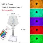 Rose Diamond Table Touch Lamp Crystal Usb Chargeable