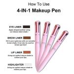 Eye Shadowliner Combination 4 In 1 Makeup Pen Multifunctional Cosmetics Ballpoint Pens Waterproof Eyeliner Eyebrow Pencil Longlasting Highlighter Stick