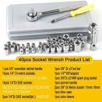 40pcs Aiwa Socket Wrench Tool Kit & Screwdriver And Socket Set