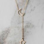 Simple And Elegant Moon Star Pendant Necklace Women Clavicle Chain Minimalist Design Necklace