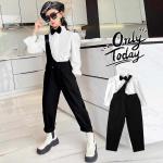 Girls Jumpsuits Single Strap With Straight Trousers