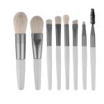 8pcs Travel Makeup Brush Kit Mini Cosmetic Brush For Face Foundation Blush Eye Shadow Wooden Handle (random Color)