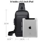 Multifunctional Chest Bag Crossbody Tech Sling Bag With Usb Charging Port With Password Lock