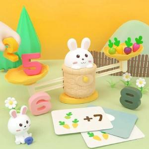 Rabbit Carrot Math Balance Toy Set,educational Tool Preschool Shape Matching Toys Carrot Counting Game