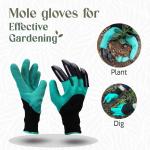 Digging, Weeding, Seeding, Pruning & Poking Waterproof Garden Gloves With Claws (1 Pair )