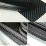 4 Pcs Car Door Sill Protector Universal 3d Carbon Fiber Scuff Protective Door Sill Cover Panel Sticker, Car Stickers, Stickers For Car