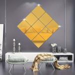 Square Shaped Acrylic Mirror Wall Stickers (12 Pcs)