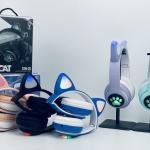 Stn-28 Cute Cat Wireless Bluetooth Headphone Led Light Random Color