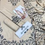 Dhanak 3-Piece Unstitched Suit with Embroidered Dhanak Shawl – Winter 2024 Hot Collection