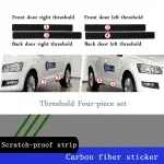 4 Pcs Car Door Sill Protector Universal 3d Carbon Fiber Scuff Protective Door Sill Cover Panel Sticker, Car Stickers, Stickers For Car