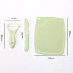 3 In 1 Ceramic Fruit Knife + Peeler + Chopping Board Set And Vagitable Cutting Set (multi Color)