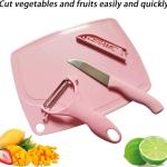 3 In 1 Ceramic Fruit Knife + Peeler + Chopping Board Set And Vagitable Cutting Set (multi Color)