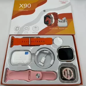 X90 Ultra 49mm Smart Watch With Earbuds Earphone Fashion Band Smartwatch (random Colour)